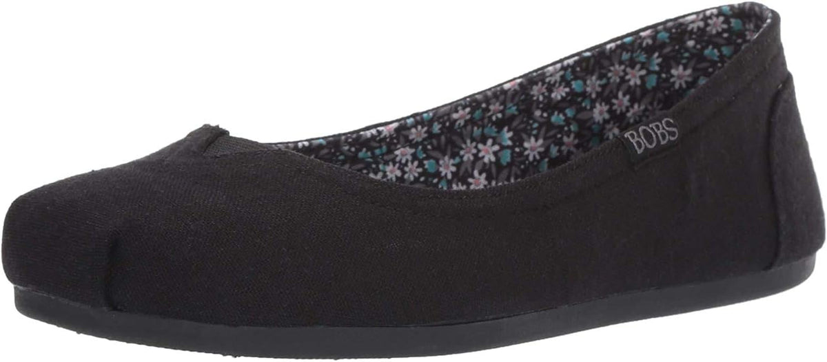 Skechers Women's Bobs Plush-Linen Back Ballet Flats