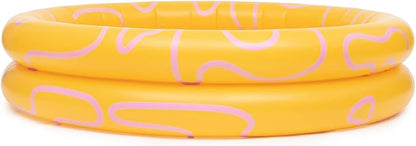 Pool Buoy Round Inflatable Pool with Storage Bag - Premium Outdoor Swimming Pool for Kids, Toddlers, Infants and Adults - Garden and Backyard Pools for Family Summer Pool Party (Golden Glenys)