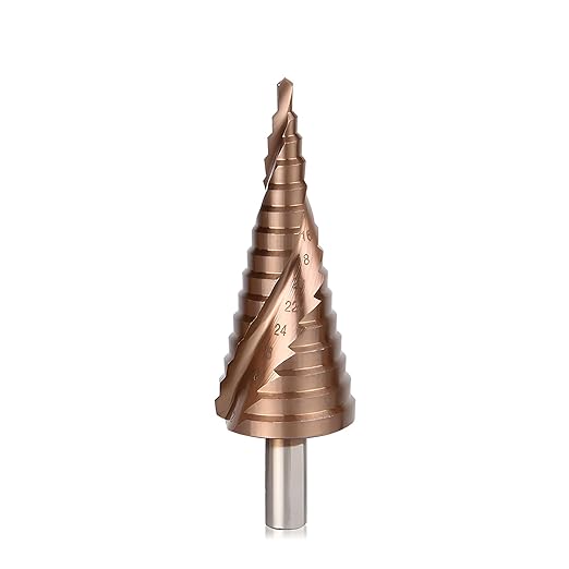 M35 Cobalt Step Drill Bit, Metric Double Spiral Flute Heavy Duty Unibit, 4-32mm (3/16" to 1-1/4") HSS Cone Drill Bit for Stainless Steel Aluminum Sheet Metal Wood Plastic