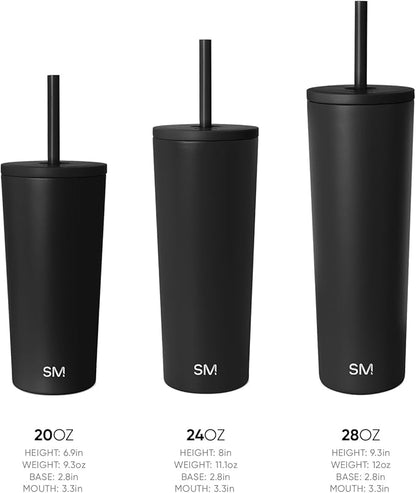Simple Modern Insulated Tumbler with Lid and Straw  Iced Coffee Cup Reusable Stainless Steel Water Bottle Travel Mug  Gifts for Women Men Her Him  Classic Collection  24oz  Raspberry Vibes