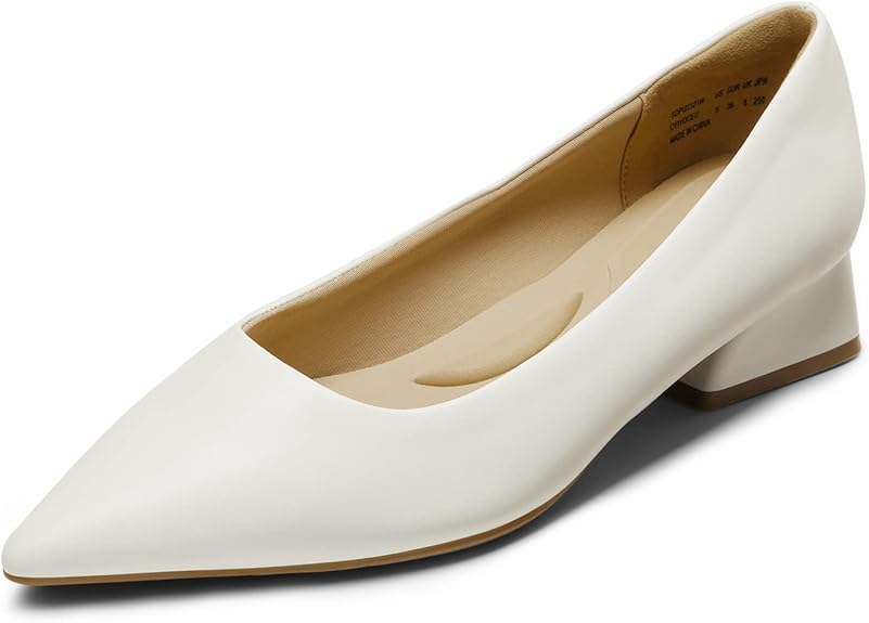 DREAM PAIRS Women's Chunky Heels Closed Toe Low Block Work Shoes Pointed Toe Dress Comfortable Wedding Pumps