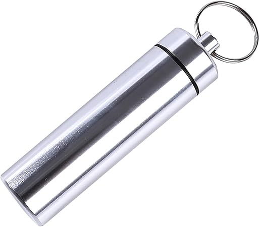 Aluminum Toothpick Holder  Portable Toothpick Case with Wire Keychain Cable - Aluminum Travel Waterproof Box with Key Ring
