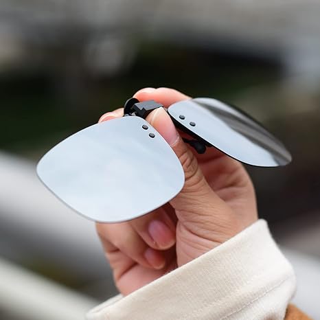 Polarized Unisex Clip on Flip up Sunglasses over Prescription and Reading Glasses Frames