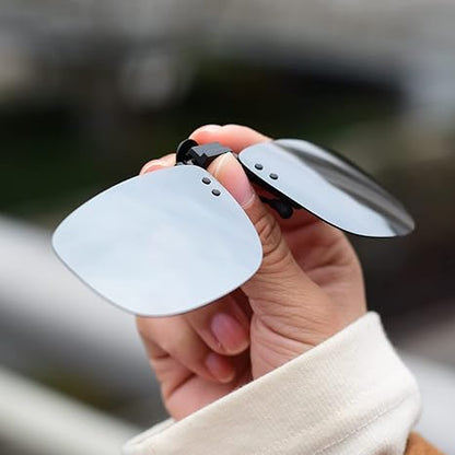 Polarized Unisex Clip on Flip up Sunglasses over Prescription and Reading Glasses Frames