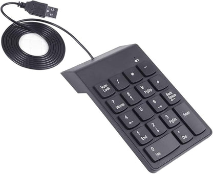 Numeric Keypad,USB Numeric Keypad, USB 18 Key Number Numeric Keypad Keyboard for LaptopNotebook PC Computer