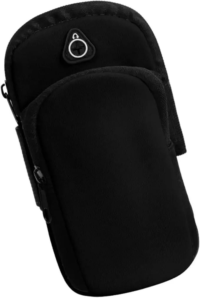 Running Armband Neoprene Sports Armband Phone Case Breathable Mesh Arm Bags Waterproof with Headset Hole Universal(Black)