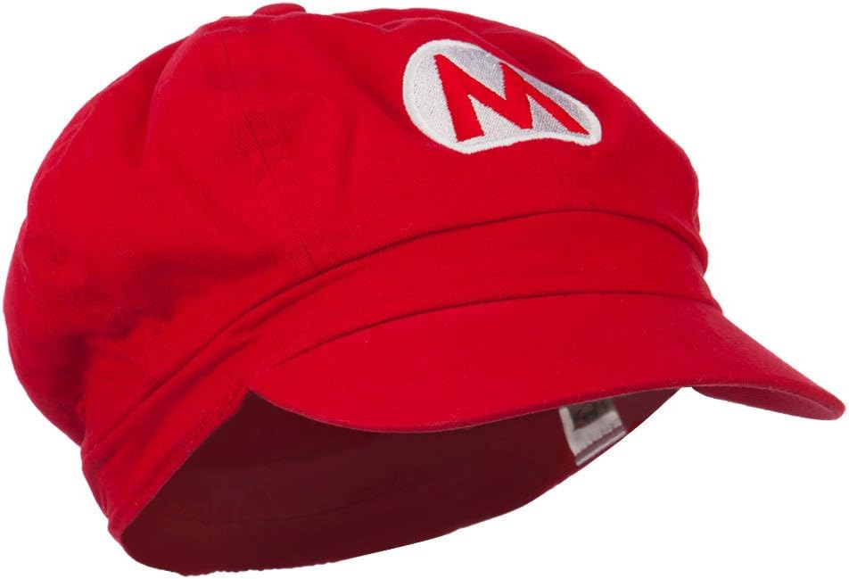 Youth Circle Mario Embroidered Cotton Newsboy Cap