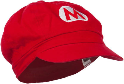 Youth Circle Mario Embroidered Cotton Newsboy Cap