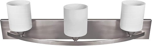 Nuk3y Modern Bathroom Vanity Light Fixture with Light Globe Brushed Nickel (Satin Nickel, 3 Lights)