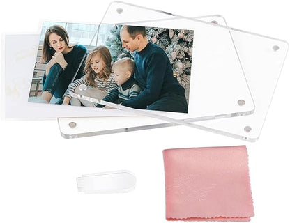 ECOSEAO 4x6 Minimalist Picture Frame Acrylic Glass Photo Frame with Magnetic Desktop Display Horizontally or Vertically
