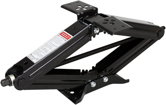 Lippert Manual RV Scissor Jack Kit, 5,000 lbs. 24" Extended, 4-1/4" Retracted, Universal Bolt-on or Weld-on for Travel Trailer, 5th Wheel, Stable Bow-Tie Base, Crank Handle Sold Separately - 285325
