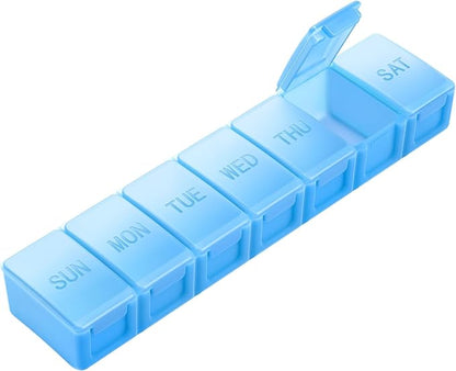Extra Large Pill Organizer Weekly, KAPENS Daily Pill Case Box Large Capacity Compartments, 7 Day Pill Containers for Medicine Supplements Vitamin Fish Oil, Blue