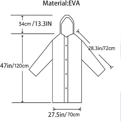 Adult Men's And Women's Raincoat, Reusable Hooded Raincoat Jacket For Camping And Hiking