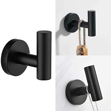 ESRW Wall Mounted Bathroom Stainless Steel Matte Towel Hook Robe Hanger Holder Generic Wall Hooks Towel Hooks Bathroom Towel Rack Towel Hooks for bathrooms Towel Holder for Bathroom Wall Wall ha