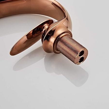 Bathroom Sink Tap, Single Hole Single Handle Bath Mixer Tap Contemporary Brass Deck Mount Bathroom Vessel Sink Faucet, for Bathroom Hotel,Gold