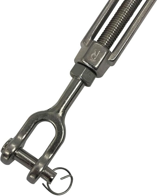 1/2" x 9" 316 Stainless Steel Jaw and Jaw Turnbuckles Marine Grade