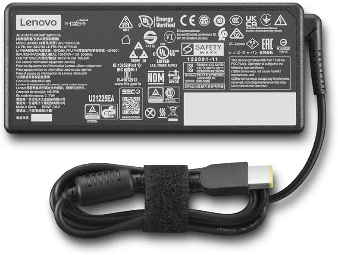 Lenovo - 135W AC Laptop Adapter  Charger - Slim Tip - Compatible with IdeaPad Gaming, Legion, and Other Models - Model Number ADL135NDC3A
