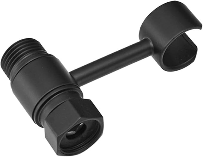 Shower Bathroom valve attachment Black/chrome brass with shower hose connector Mounting 360° swivelling 1pcs(Gun Grey)