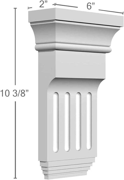 Ekena Millwork BKT06X10X02ED 6-Inch W x 2-Inch D x 10 38-Inch H Edwards Bracket