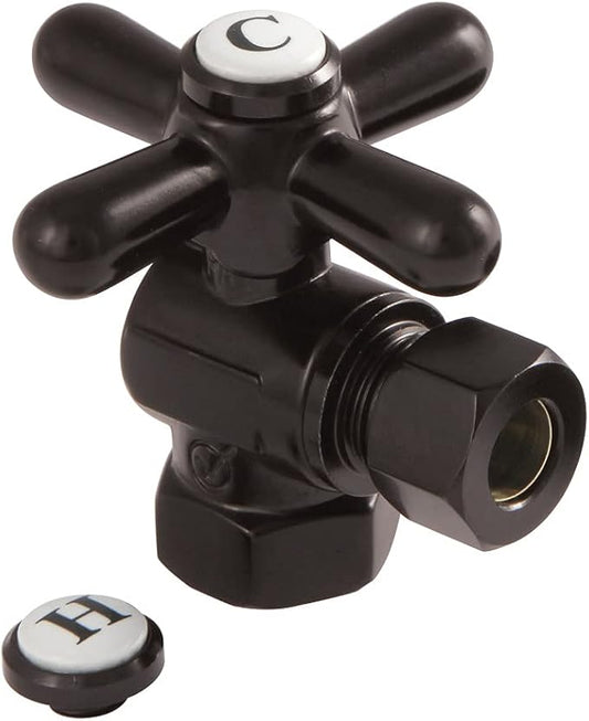 Kingston Brass CC33105X Vintage FIP x 3/8-Inch OD Comp Quarter-Turn Angle Stop Valve, Oil Rubbed Bronze