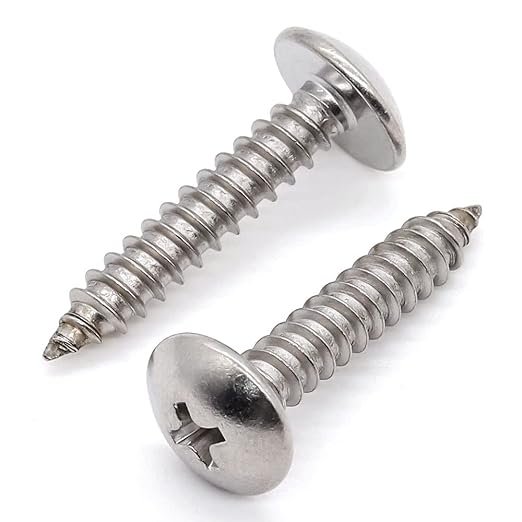 Glvaner 25 Pcs 14 x 34" Stainless Steel Truss Head Wood Screws Self Tapping Screws Sheet Metal Tek Screws