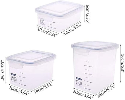 Kitchen Airtight Food Storage Containers,Flour Sugar Cereal Container, Air Tight Snacks Pantry Storage Bins Organizer,Pantry Space Saving Canisters Jars-Keep Dry Goods Fresh&Dry,850ml/1500ml/2300ml