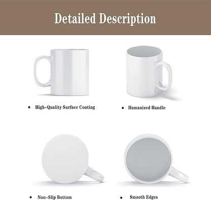 TANGLONG Sublimation Mugs 15 oz, Sublimation Blanks, Bulk Coffee Mugs,White Cups for Coffee,Latte, Soup, Milk, Hot Cocoa Set of 12