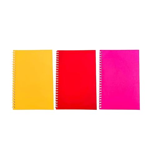 Spiral Notebooks 3 Pack A5 Paper 8.25" x 5.8" 50 Sheets(3 Pack - Warm Color)