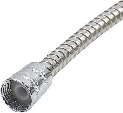 Shower Hose 59 inches, Flexible Hand Held Shower Hose Extension, Stainless Steel Shower Head Hose Extension Hose Replacement, Universal Shower Hose 12" Fitting, Sliver