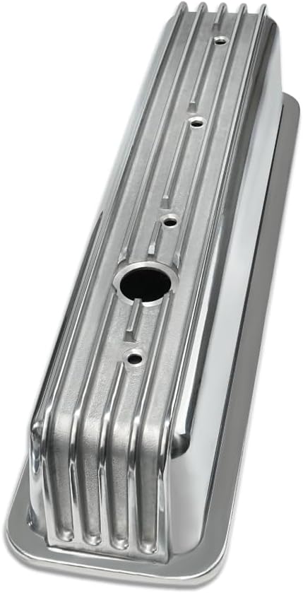 Polished Aluminum Center Bolt High Valve Caps with Fins Chevy SBC 283-400 5.0L 5.7L 1987-1997