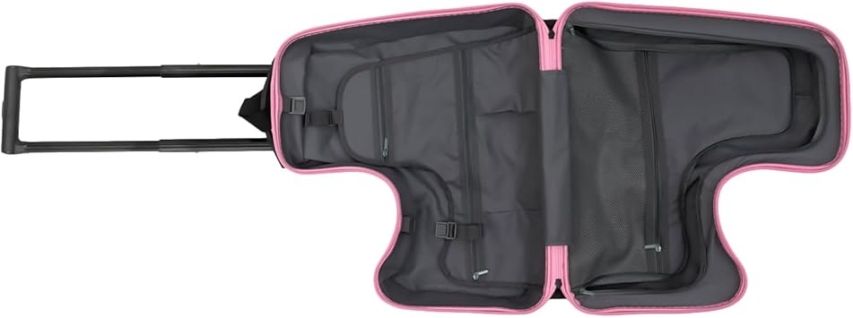 20" Kids Ride-On Luggage – Trolley Suitcase with Universal Wheels and Password Lock, Carry-On Rolling Bag for Ages 1-6, ABS+PC (Pink Snail Design)