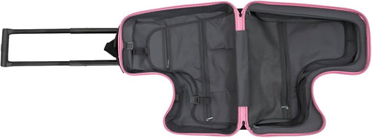 20" Kids Ride-On Luggage – Trolley Suitcase with Universal Wheels and Password Lock, Carry-On Rolling Bag for Ages 1-6, ABS+PC (Pink Snail Design)