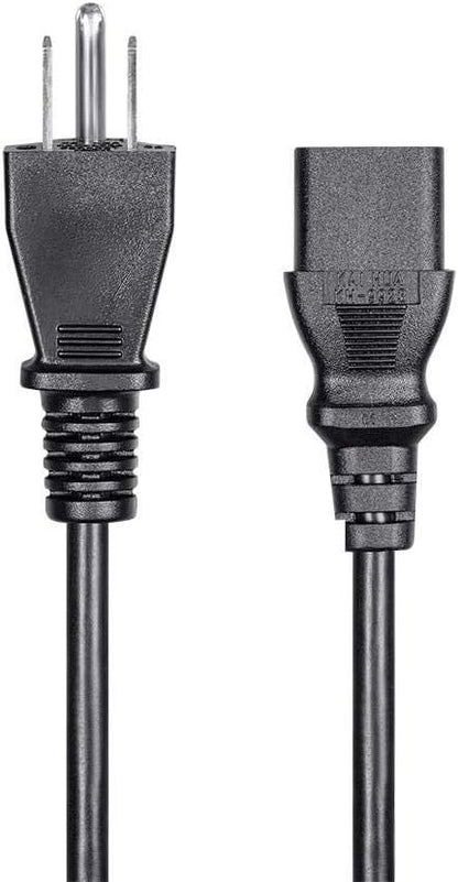 Monoprice Power Cord - NEMA 5-15P to IEC 60320 C13, 18AWG, 10A1250W, 125V, 3-Prong, 4ft, Black