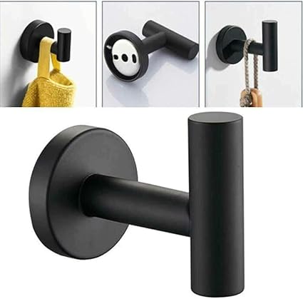 ESRW Wall Mounted Bathroom Stainless Steel Matte Towel Hook Robe Hanger Holder Generic Wall Hooks Towel Hooks Bathroom Towel Rack Towel Hooks for bathrooms Towel Holder for Bathroom Wall Wall ha