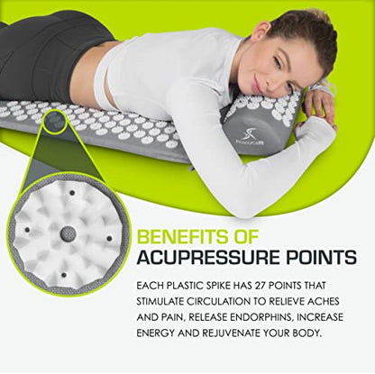ProsourceFit Acupressure Mat and Pillow Set for Back/Neck Pain Relief and Muscle Relaxation