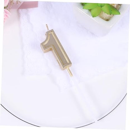 Cabilock Happy Birthday Numeral Candles Number 1 Gold Glitter Non-Smoke Number Candles for Cake Adults Kids Party Supplies
