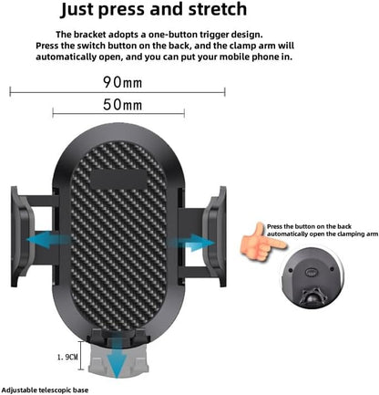 Phone Holders for Your Car Windshield or Dashboard Mount Automatic Clip with Strong Suction Cup for Smartphones up to 7.2" inch