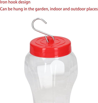 Outdoor Hummingbird Feeder Iron Hook 3 Flower Ports Hanging Hummingbird Feeder for Countyard (Style 1)