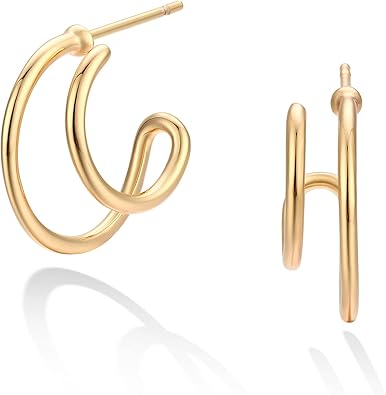 LOYATA Earring Stud Sets for Women 14K Gold Plated 925 Sterling Sliver Post Small Stud Earrings for Women Hypoallergenic Gold Trendy Jewelry for Women