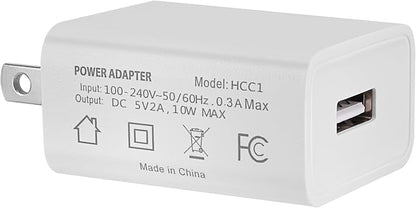 USB Wall Plug Charger Adapter, BENACES AC Power Connector, 5V 2A Power Charging Block Adapter Converter for Cell Phone, Computer, Camera, Bedside Lamp, Fan, LED Light String