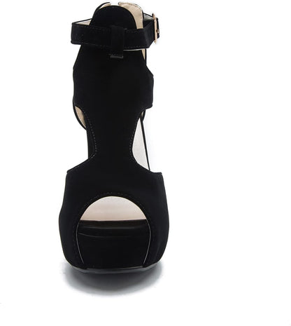 Women's Platform Chunky Block High Heel Peep-Toe Dress Sandals