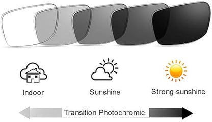 Multifocal Progressive Men's Rectangle Metal Anti UV Transition Photochromic Varifocal Reading Glass