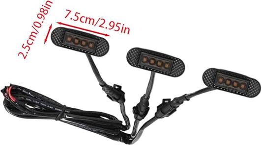 LED Front Grille Strobe Light, 4 Pcs 12 V DC Grille Emergency Warning Flashing Marker Light Assemblies, Compatible with Toyota Tacoma 2024 (Smoked Shell)