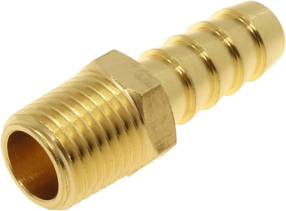3 Pcs 3/8" Barb to 1/4 NPT Male Pipe Air Hose Fittings Brass Hose Barb Adapter