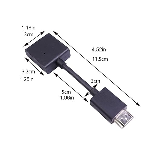 High-Speed Male to Female Extension Cable Plated Converter 4K Swivel Adapter Compatible with Streaming Stick, Black