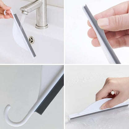 Tiny Bathroom Shower Mirror Squeegee with Hanging Hook, Silicone Mini Kitchen Countertop Squeegee, Water Wiper Scraper Cleaner Tool for Cleaning Sink, Counter, Tiles, Handy Window Glass Water Blade