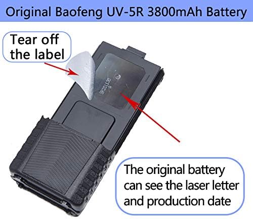 BL-5 3800mAh Extended Battery Walkie Talkie UV-5R BF-8HP UV-5RX3 RD-5R UV-5RTP UV-5R MK2 MK3X MK5 Plus Series Two Way Radios (UV-5R 3800USB Charging Cable)