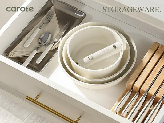 CAROTE Removable Handle, Handle for Detachable Removable Cookware,Universal Pot Handle,Suitable for All Cookware, Cream