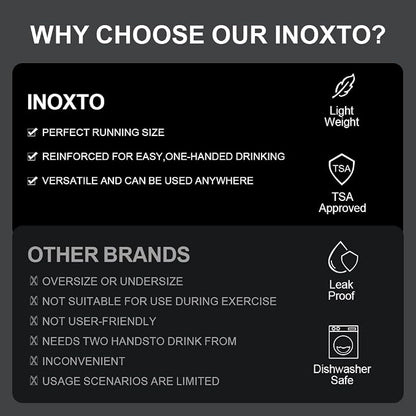 INOXTO Soft Flask,Collapsible Soft Water Bottles for Hydration Vests and Running Packs, Soft Flask Running Bottles for Hiking Cycling(250/500 ml) (2 PCS BIG)