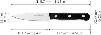 HENCKELS Solution Razor-Sharp 4-inch Compact Chef Knife, German Engineered Informed by 100 Years of Mastery, BlackStainless Steel
